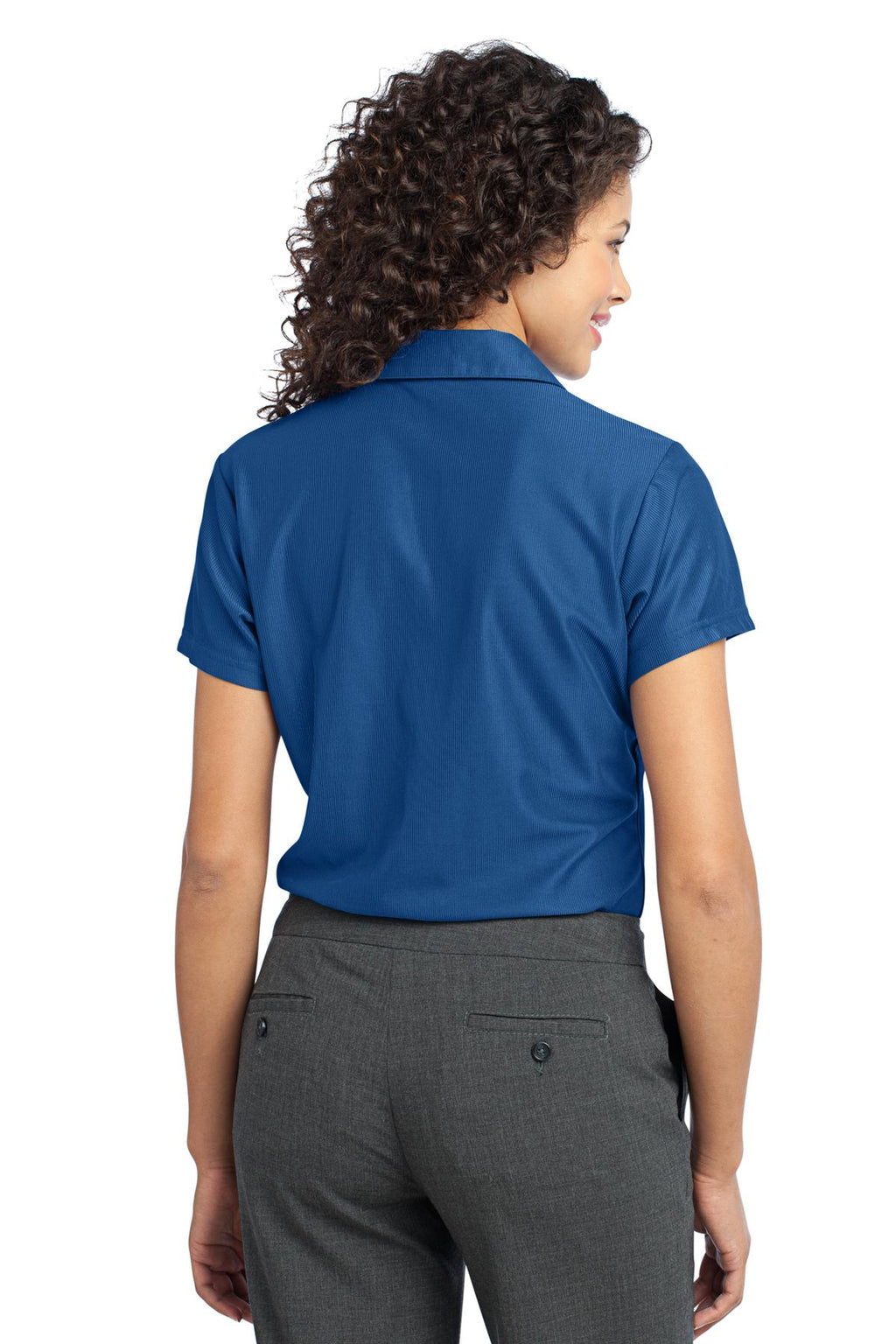 DISCONTINUED Port Authority Ladies Vertical Pique Polo. L512 - Blue Jewel - back