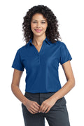 DISCONTINUED Port Authority Ladies Vertical Pique Polo. L512 - Blue Jewel - front