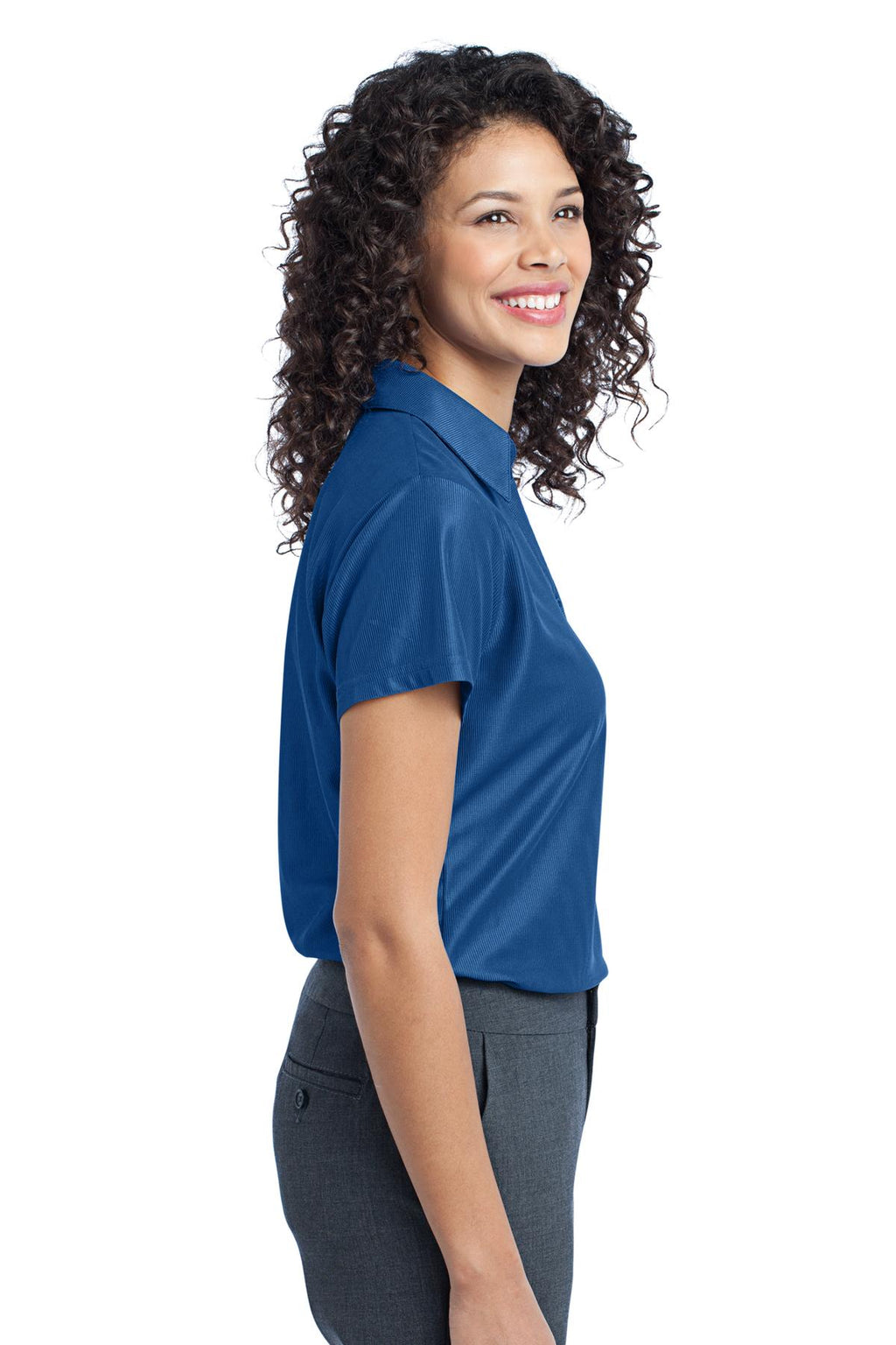 DISCONTINUED Port Authority Ladies Vertical Pique Polo. L512 - Blue Jewel - side