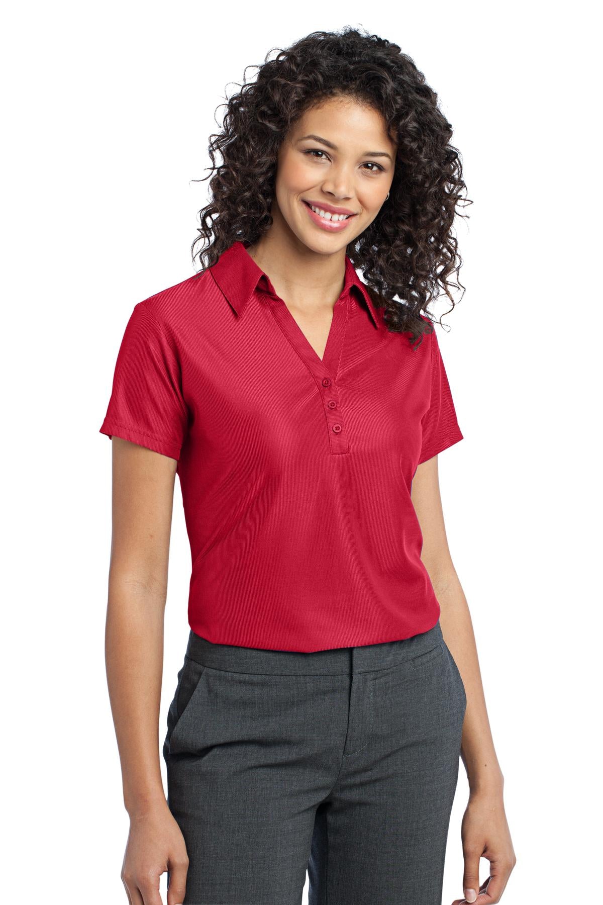 DISCONTINUED Port Authority Ladies Vertical Pique Polo. L512 - Classic Red - three_q
