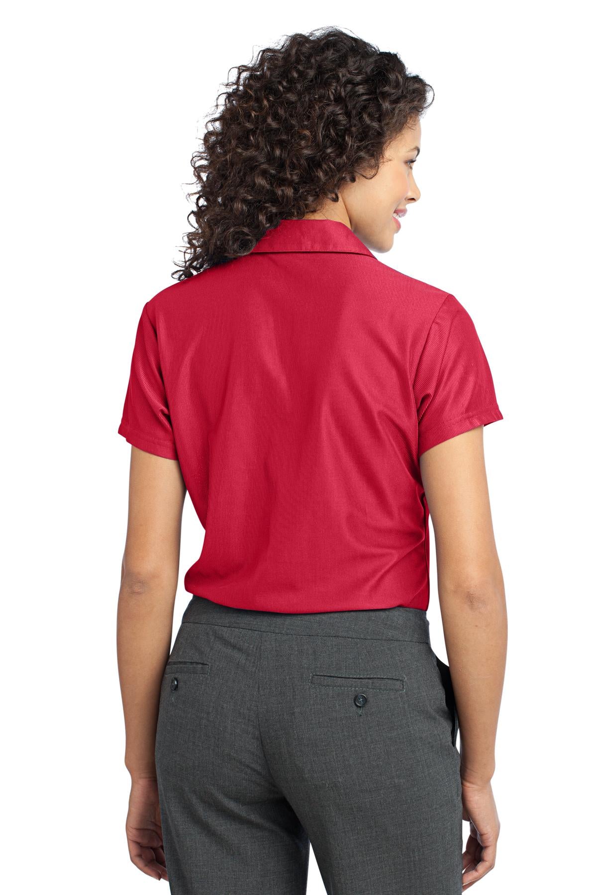 DISCONTINUED Port Authority Ladies Vertical Pique Polo. L512 - Classic Red - back