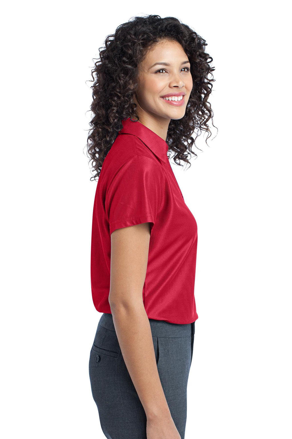 DISCONTINUED Port Authority Ladies Vertical Pique Polo. L512 - Classic Red - side
