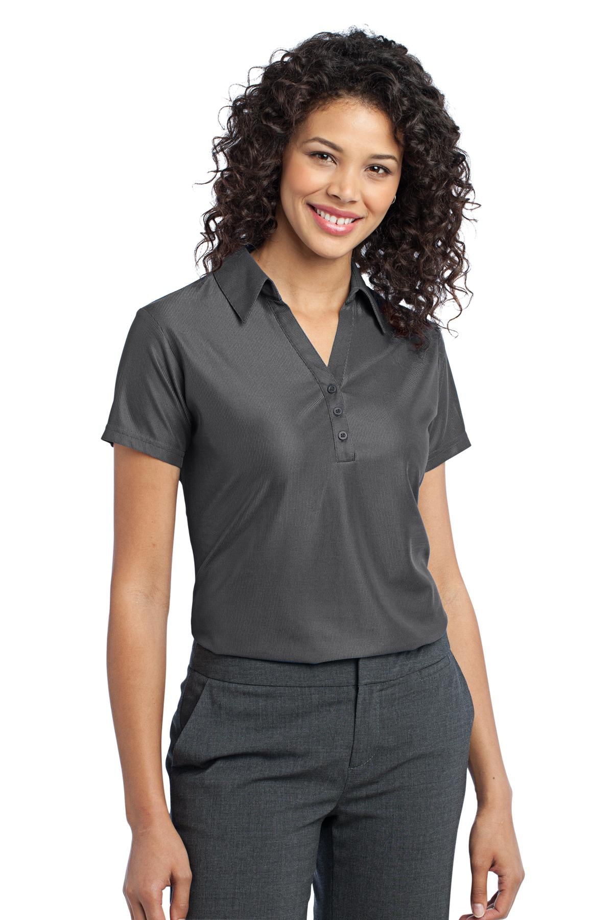 DISCONTINUED Port Authority Ladies Vertical Pique Polo. L512 - Shadow Grey - three_q