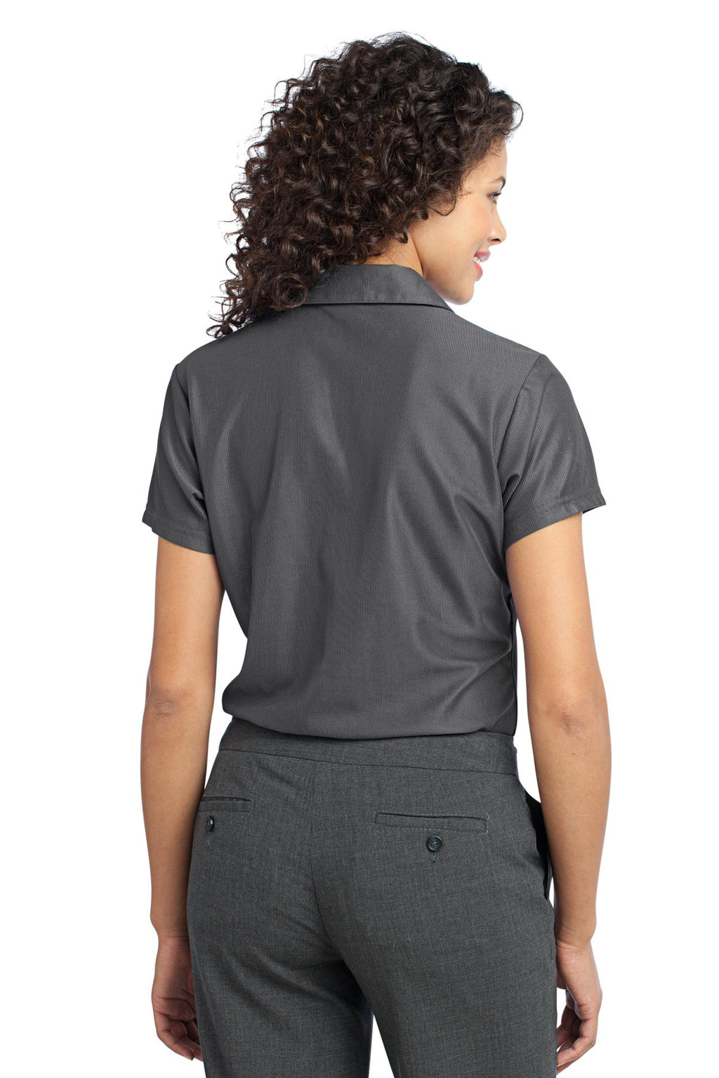 DISCONTINUED Port Authority Ladies Vertical Pique Polo. L512 - Shadow Grey - back