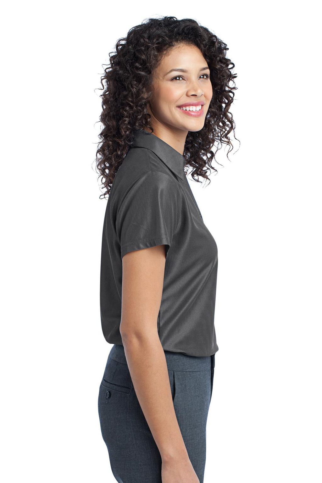 DISCONTINUED Port Authority Ladies Vertical Pique Polo. L512 - Shadow Grey - side