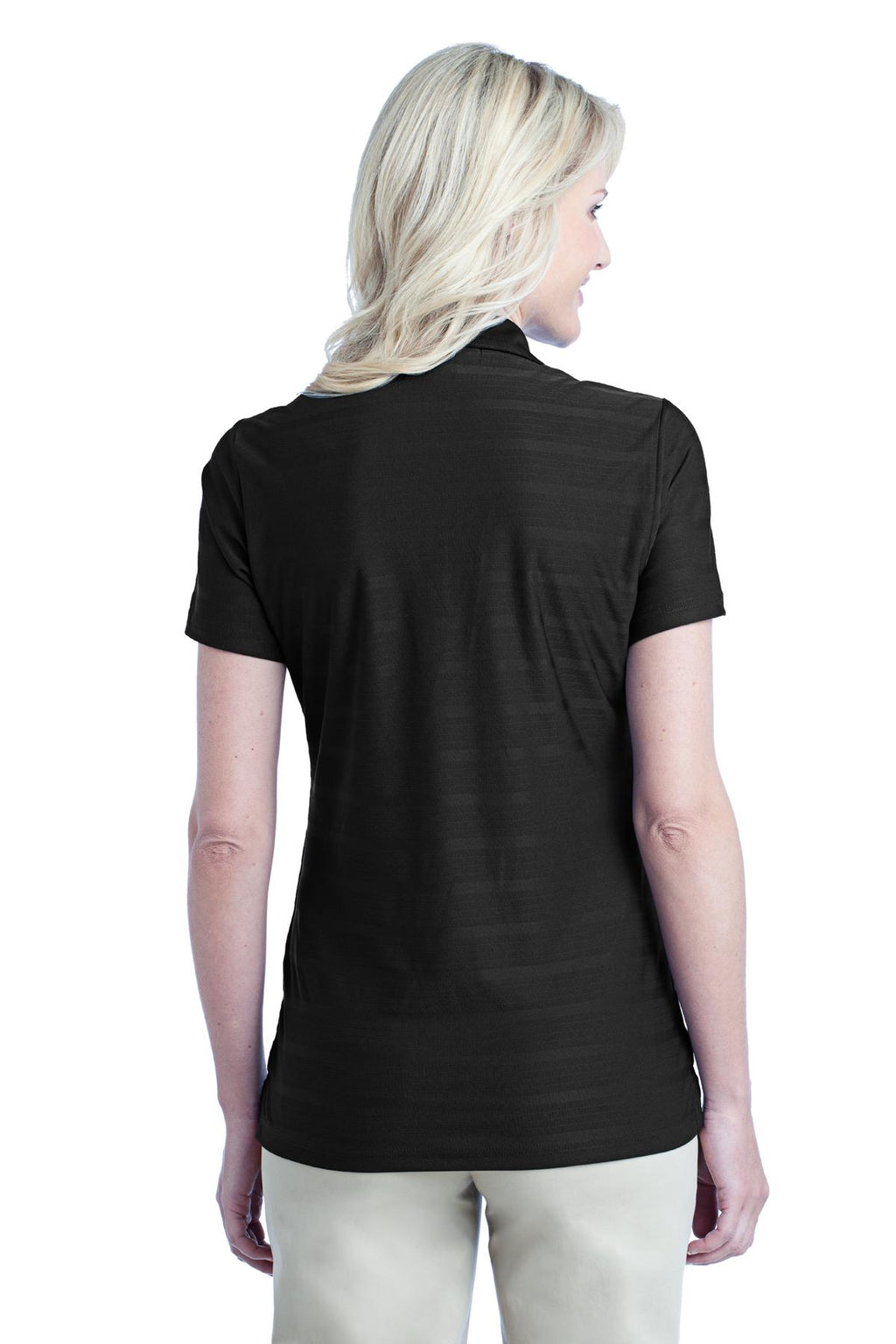 DISCONTINUED Port Authority Ladies Horizontal Texture Polo. L514 - Black - back