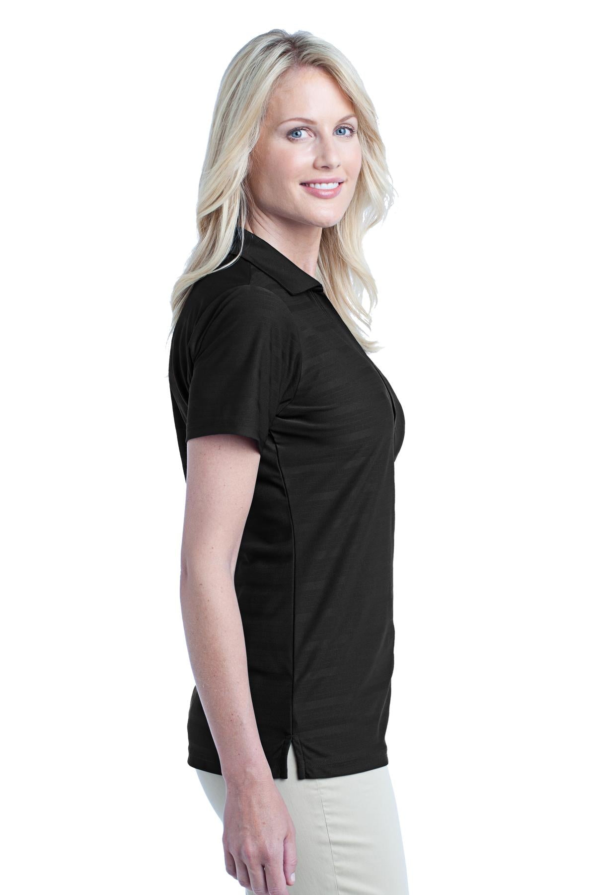 DISCONTINUED Port Authority Ladies Horizontal Texture Polo. L514 - Black - side