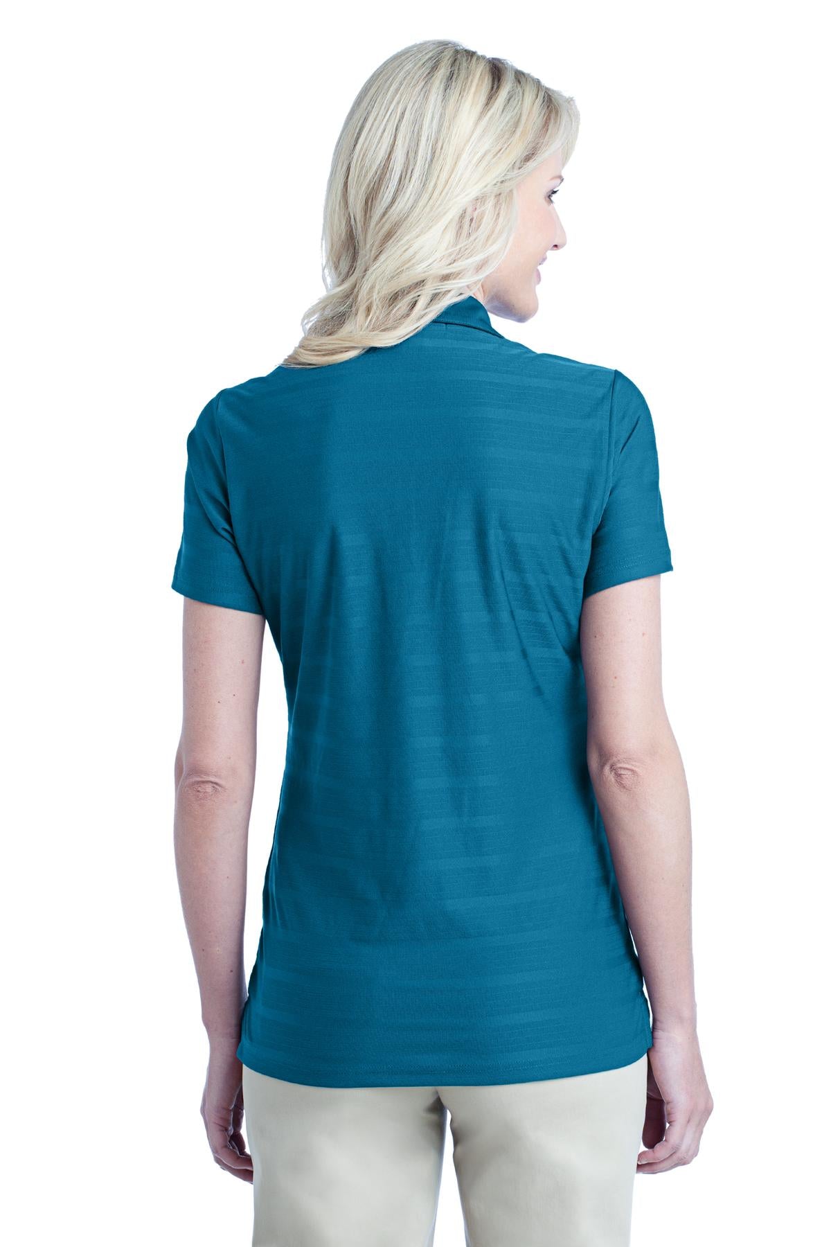 DISCONTINUED Port Authority Ladies Horizontal Texture Polo. L514 - Peacock Blue - back