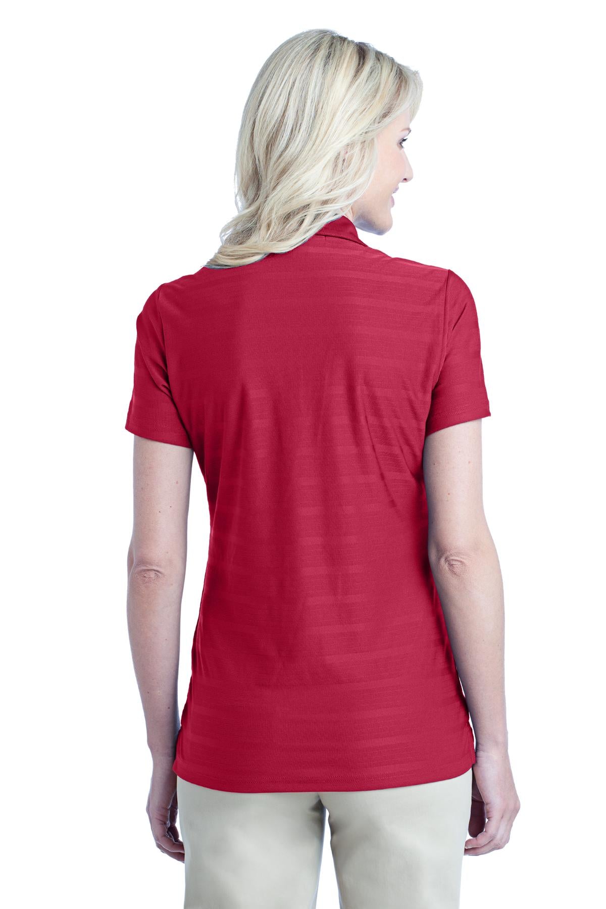 DISCONTINUED Port Authority Ladies Horizontal Texture Polo. L514 - Rich Red - back
