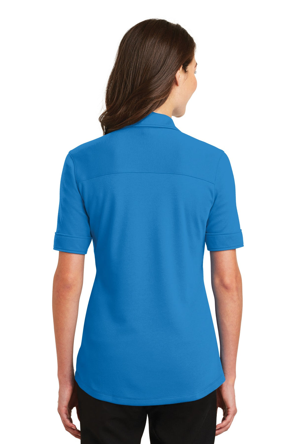 Port Authority Ladies Silk Touch Interlock Performance Polo. L5200 - Brilliant Blue - back