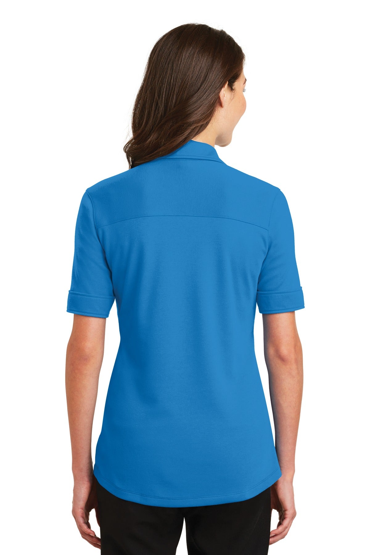 Port Authority Ladies Silk Touch Interlock Performance Polo. L5200 - Brilliant Blue - back