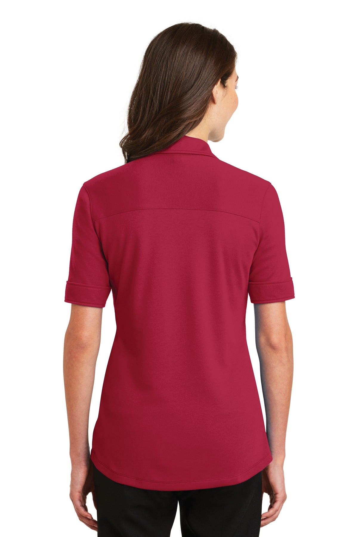 Port Authority Ladies Silk Touch Interlock Performance Polo. L5200 - Rich Red - back
