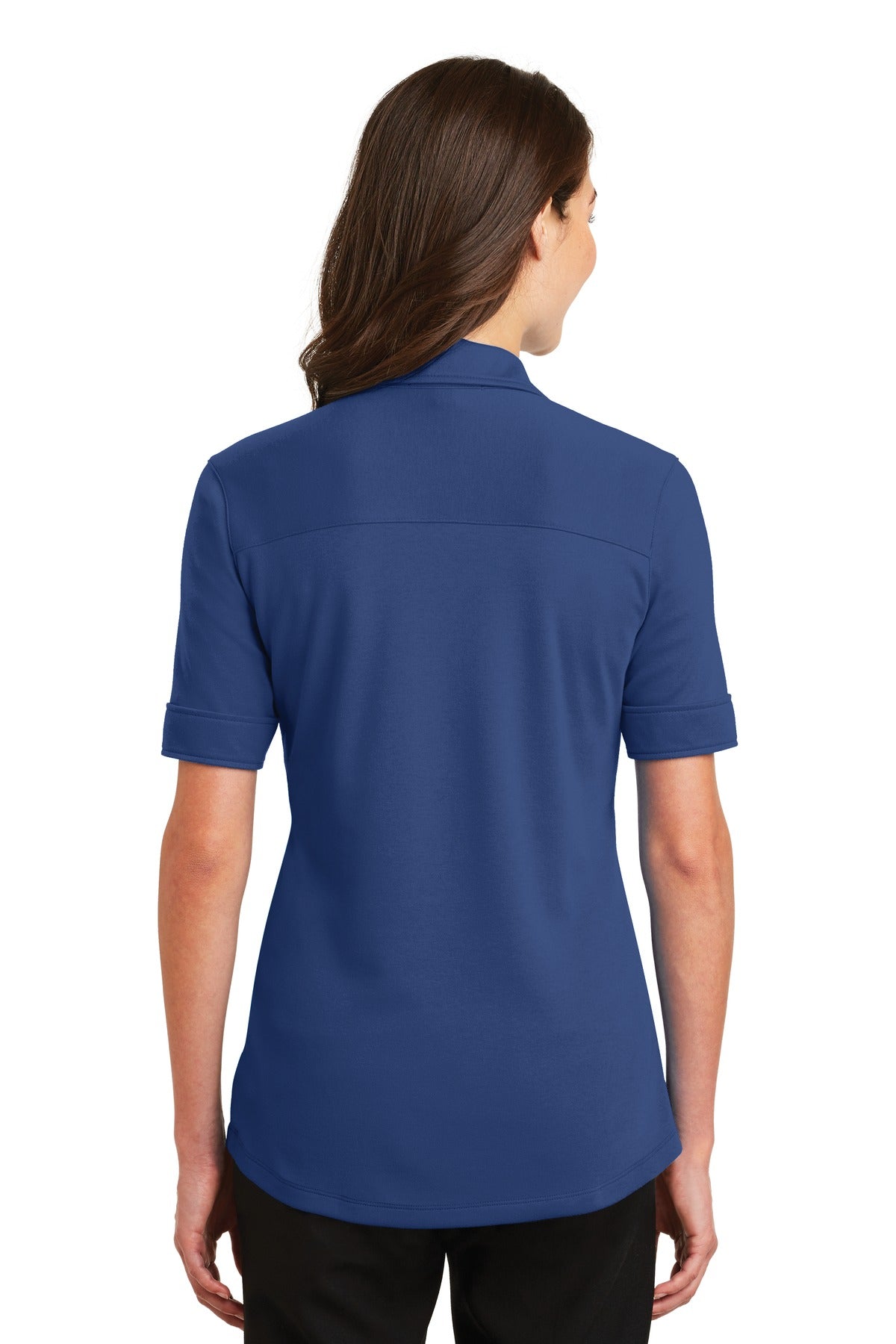 Port Authority Ladies Silk Touch Interlock Performance Polo. L5200 - Royal - back