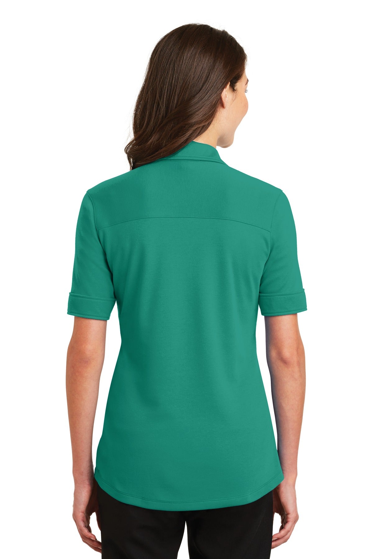 Port Authority Ladies Silk Touch Interlock Performance Polo. L5200 - Verdant Green - back