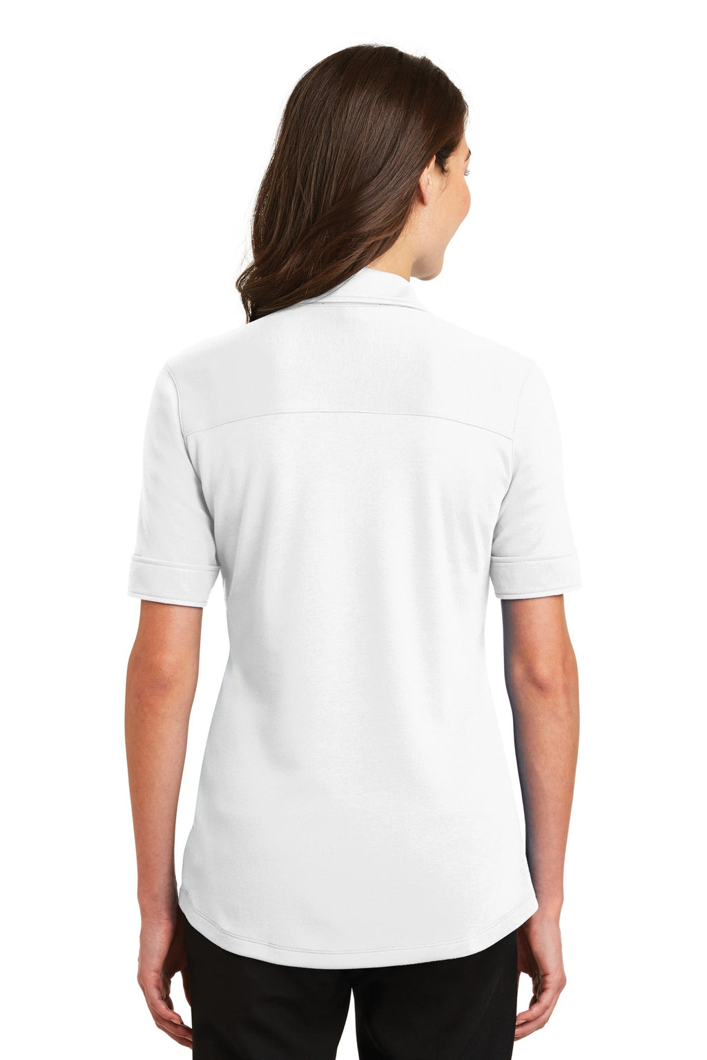 Port Authority Ladies Silk Touch Interlock Performance Polo. L5200 - White - back