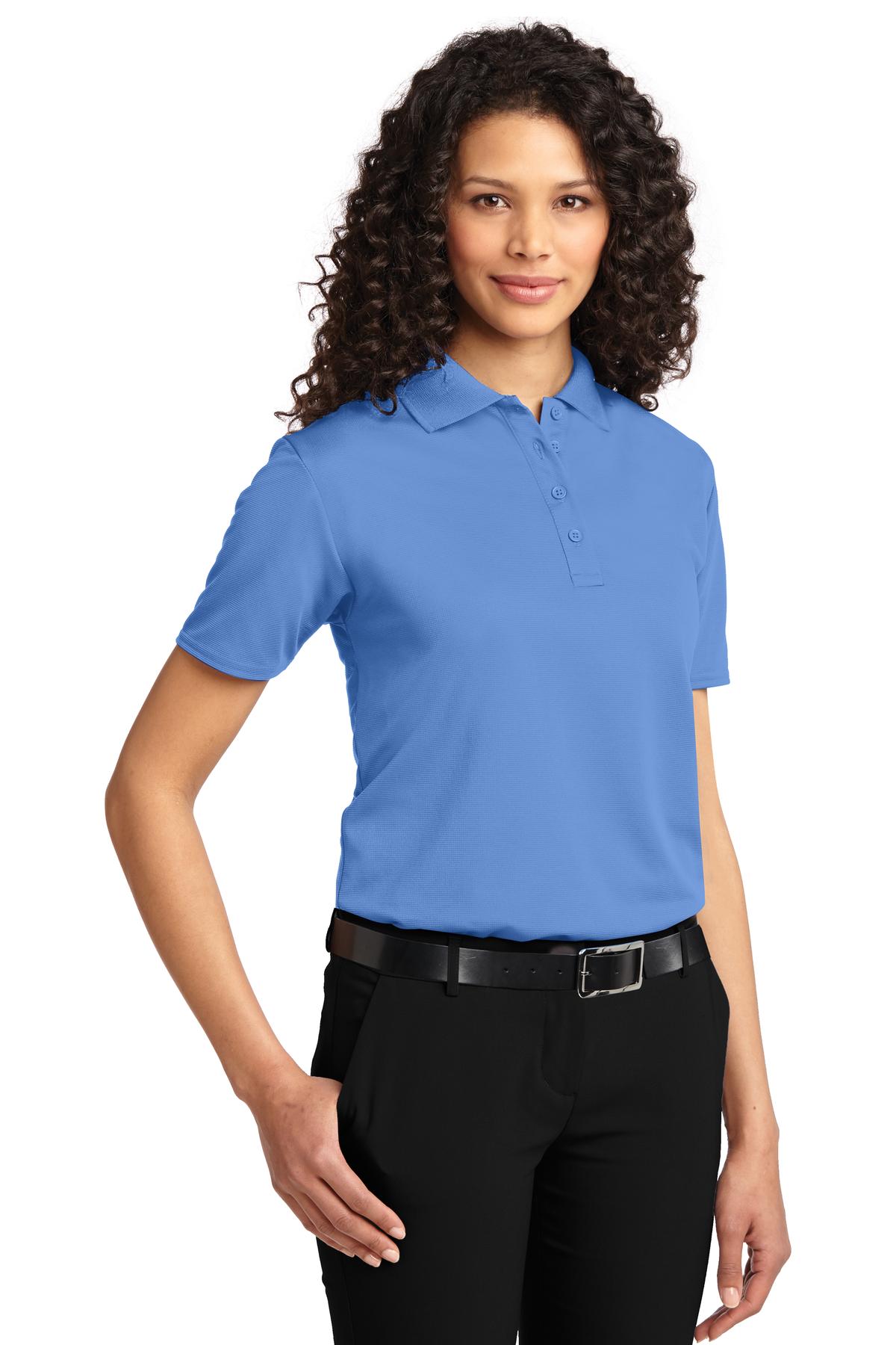 DISCONTINUED Port Authority Women's Dry Zone Ottoman Polo. L525 - Blue Lake - three_q