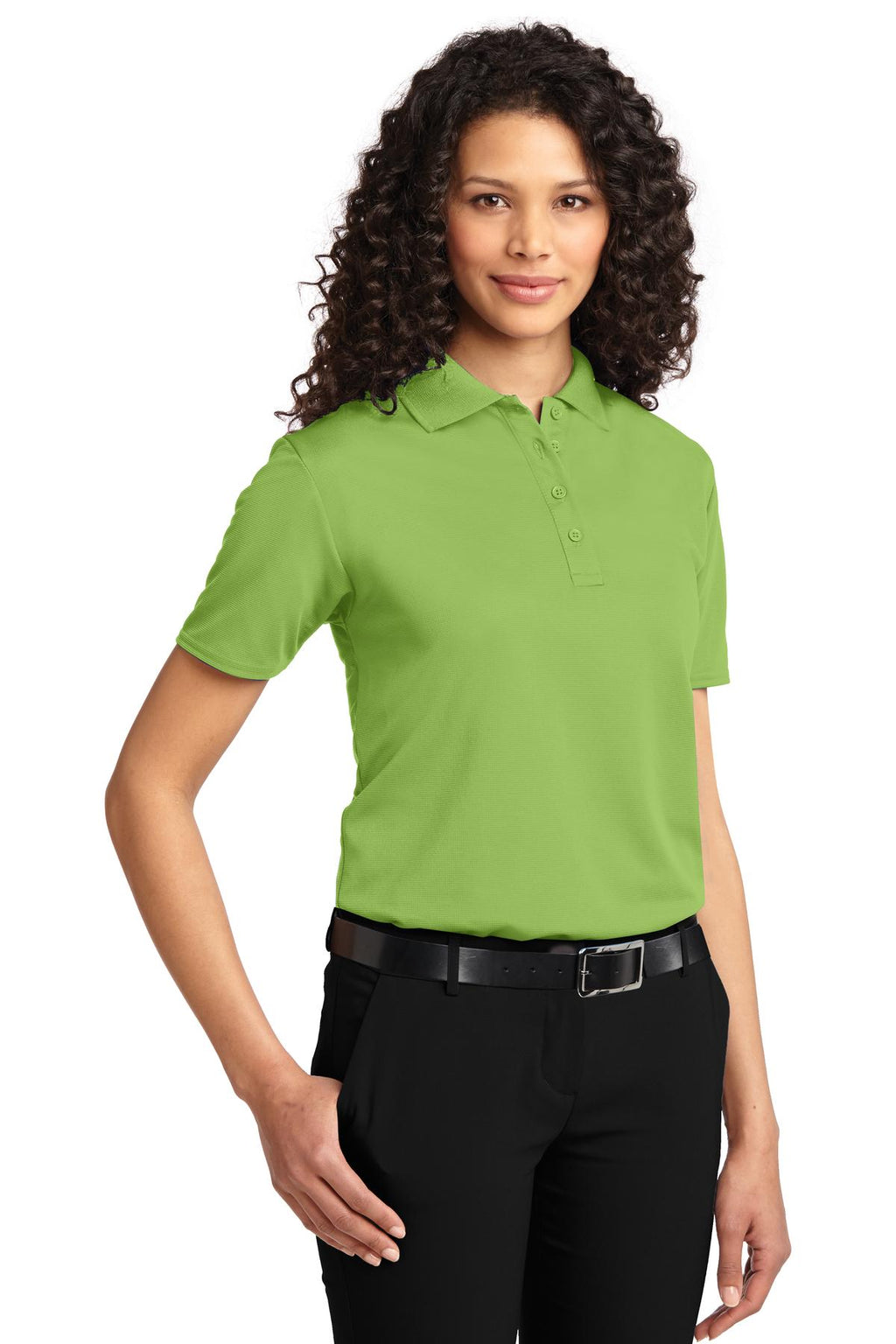 DISCONTINUED Port Authority Women's Dry Zone Ottoman Polo. L525 - Green Oasis - three_q