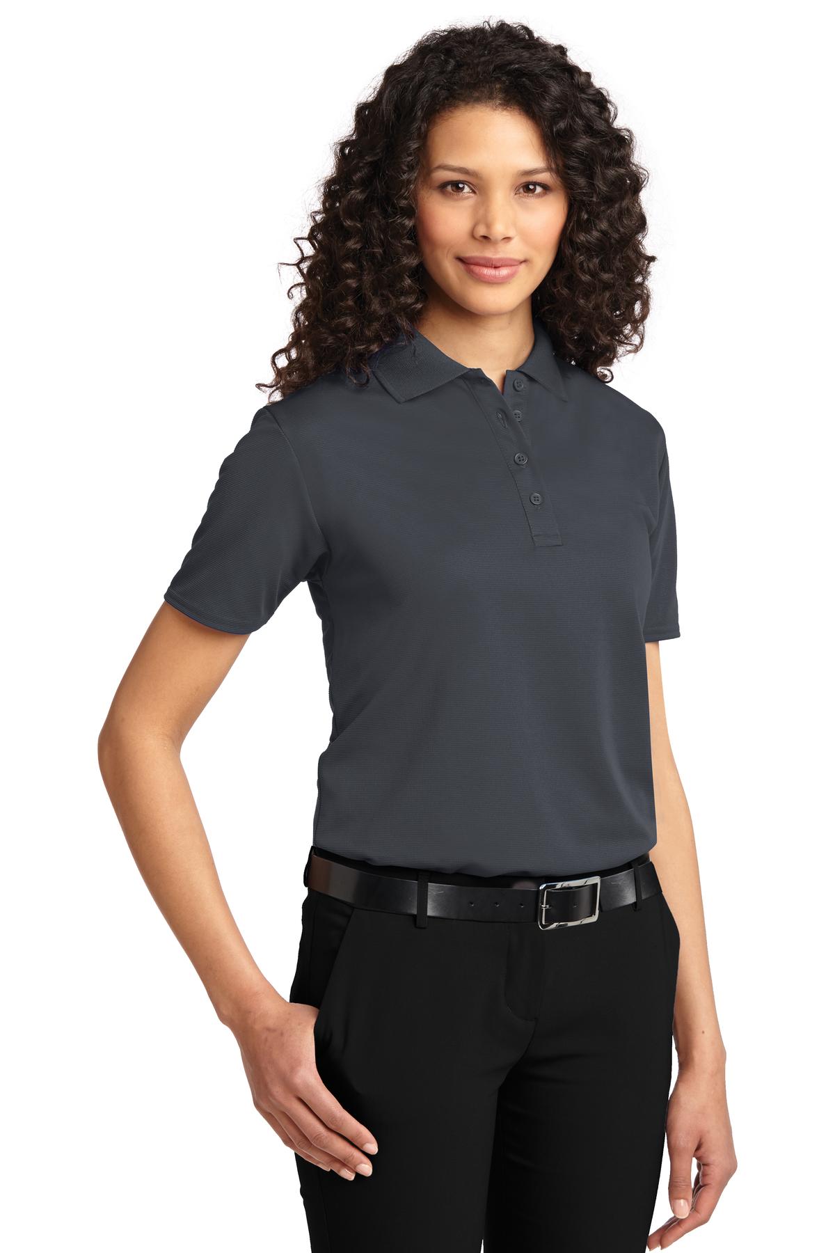 DISCONTINUED Port Authority Women's Dry Zone Ottoman Polo. L525 - Iron Grey - three_q