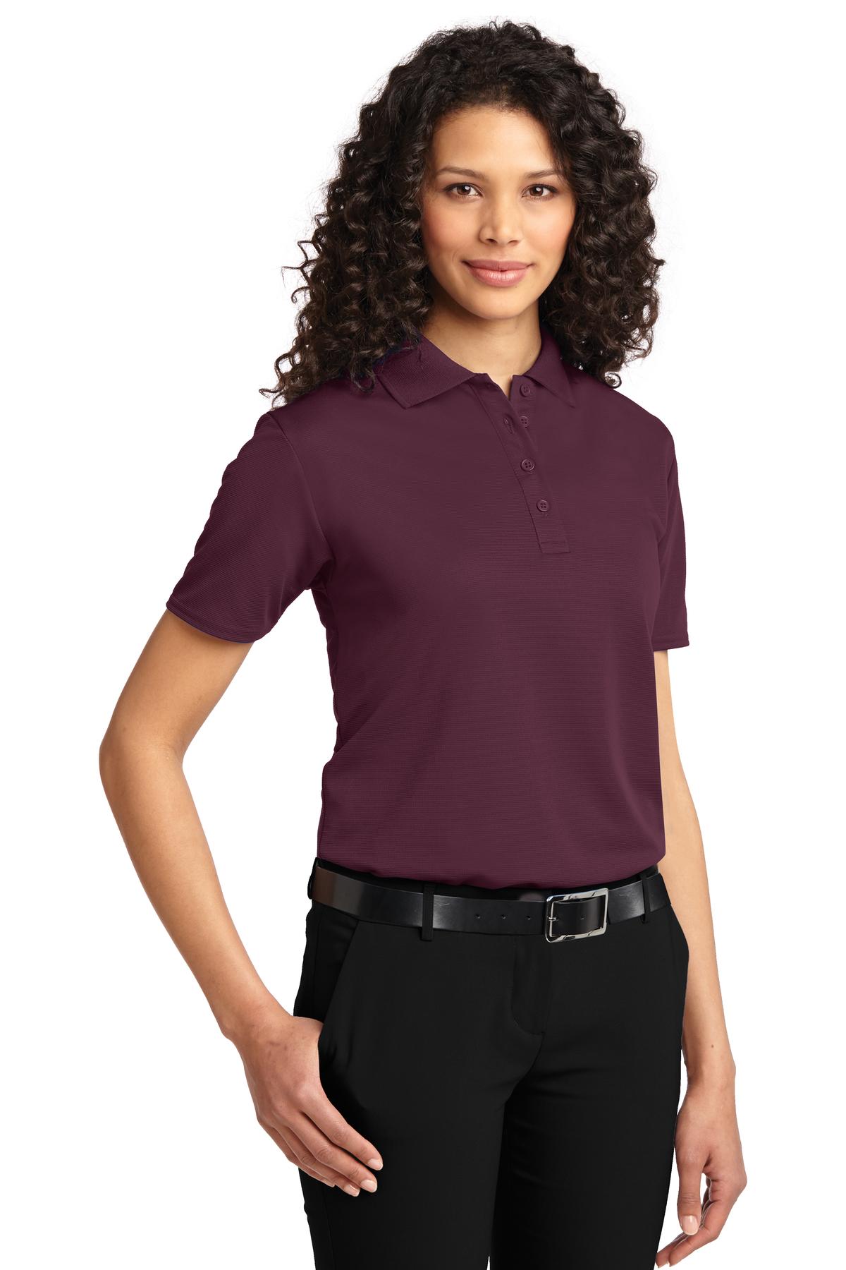 DISCONTINUED Port Authority Women's Dry Zone Ottoman Polo. L525 - Maroon - three_q
