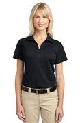 Port Authority Women's Tech Pique Polo. L527 - Black - front