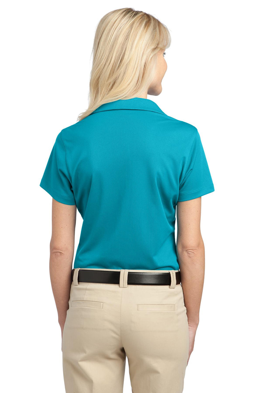 Port Authority Women's Tech Pique Polo. L527 - Deep Teal Blue - back