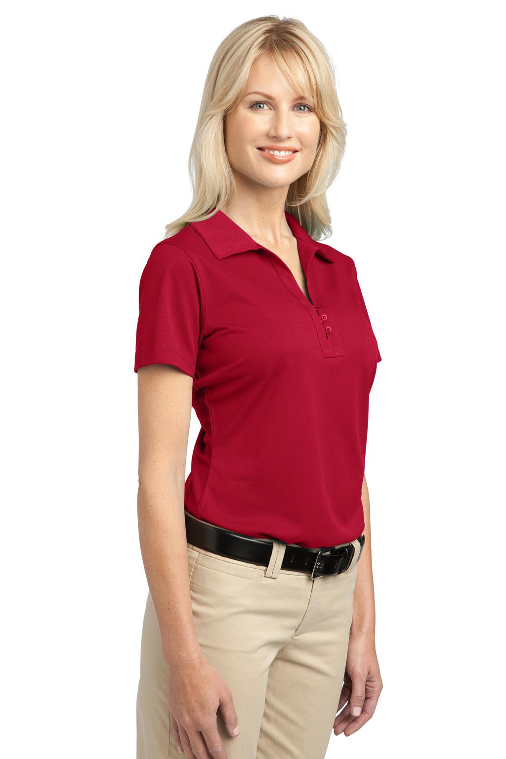 Port Authority Women's Tech Pique Polo. L527 - Rich Red - three_q