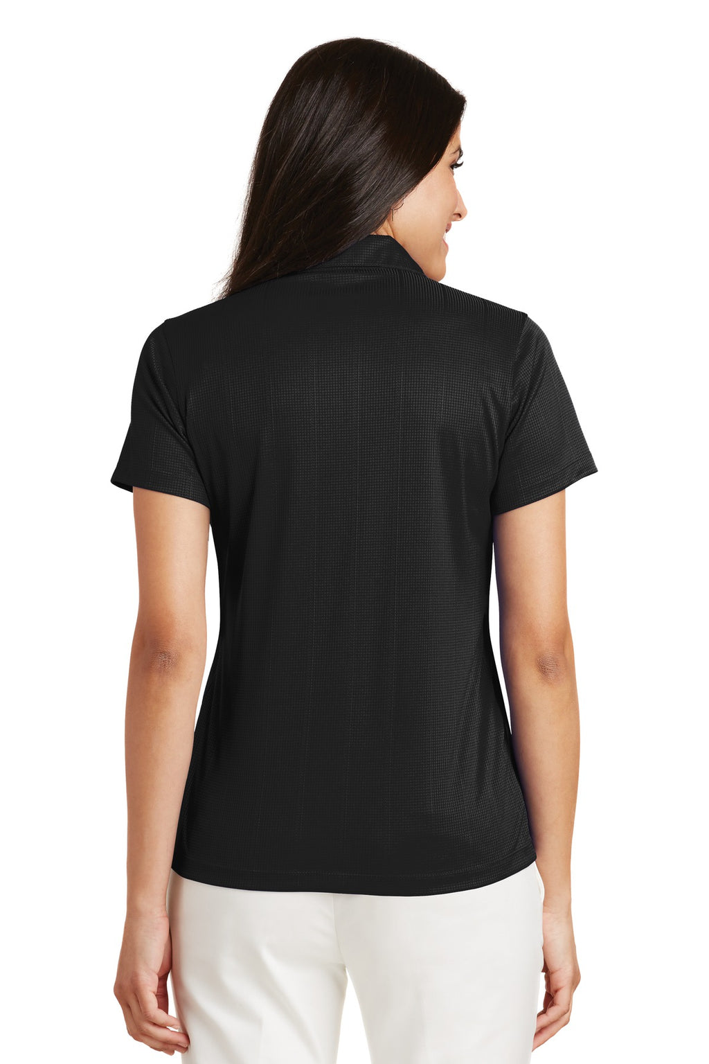 Port Authority Women's Performance Fine Jacquard Polo. L528 - Black - back