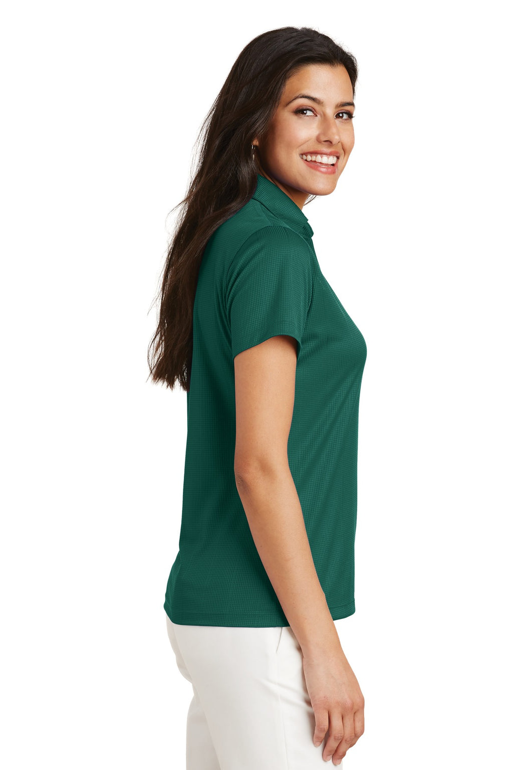 Port Authority Women's Performance Fine Jacquard Polo. L528 - Green Glen - side