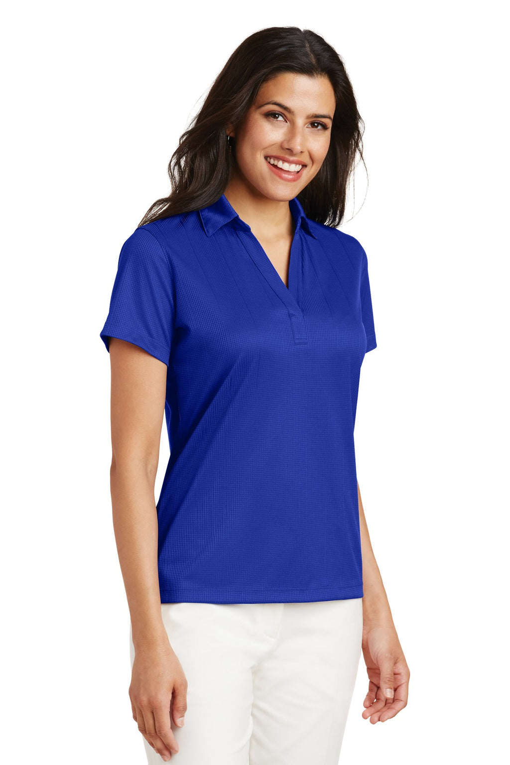 Port Authority Women's Performance Fine Jacquard Polo. L528 - Hyper Blue - three_q