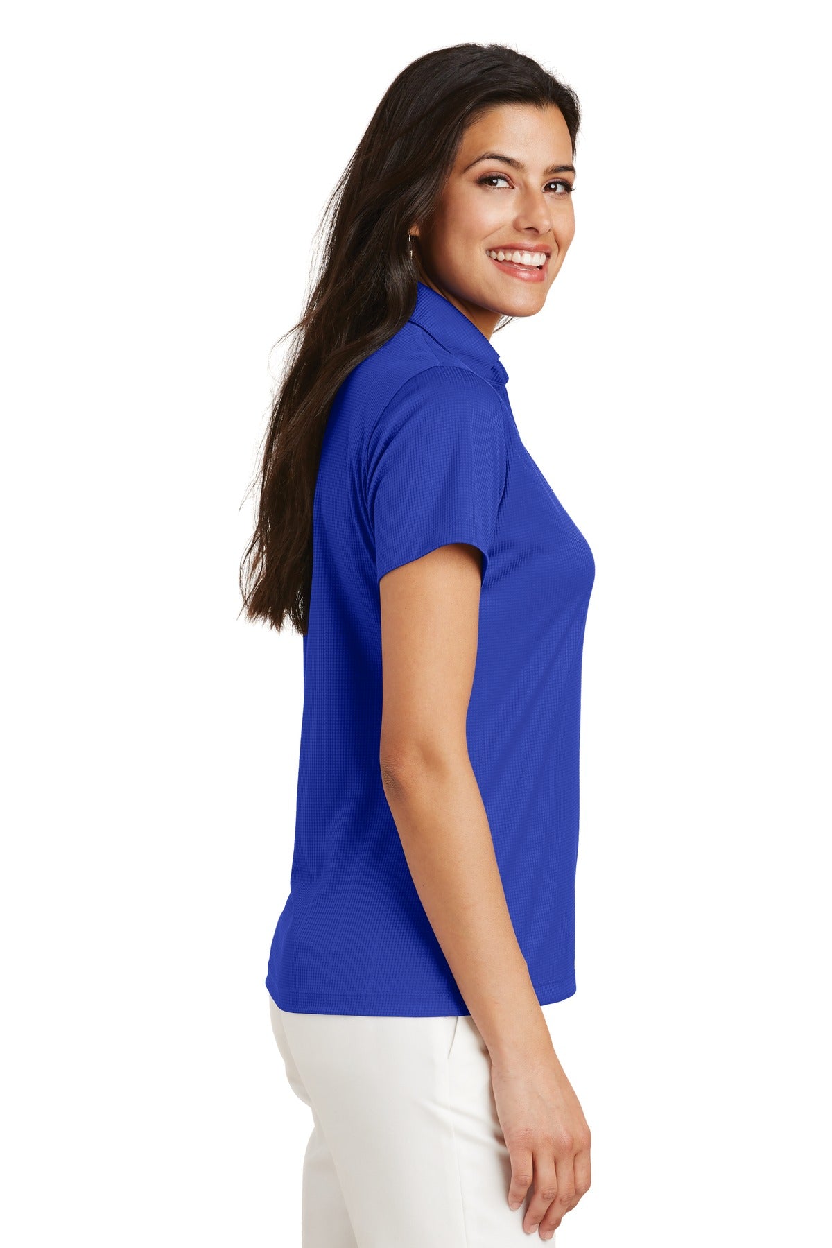 Port Authority Women's Performance Fine Jacquard Polo. L528 - Hyper Blue - side