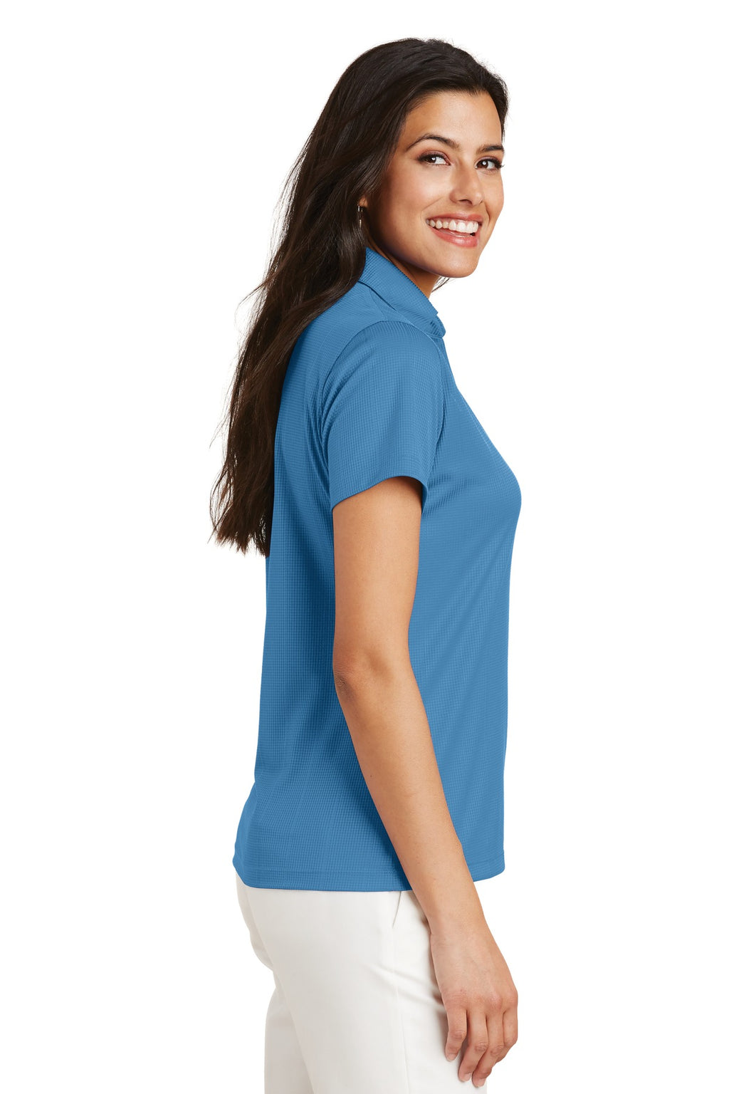 Port Authority Women's Performance Fine Jacquard Polo. L528 - Ocean Blue - side