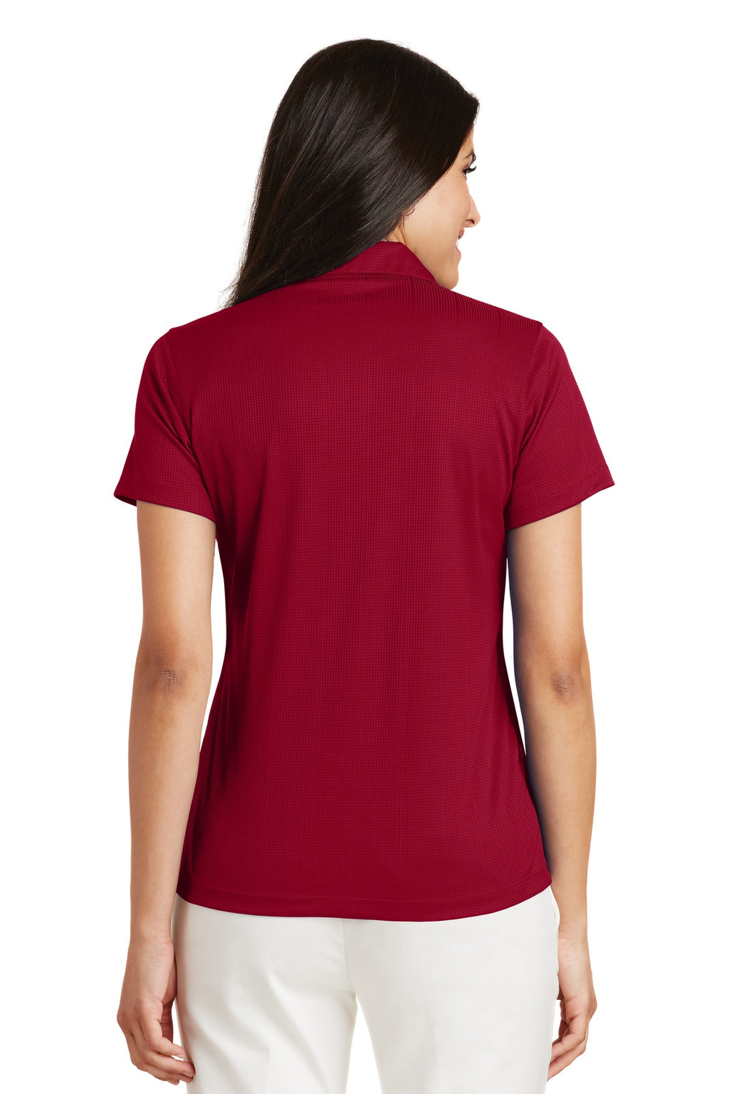 Port Authority Women's Performance Fine Jacquard Polo. L528 - Rich Red - back