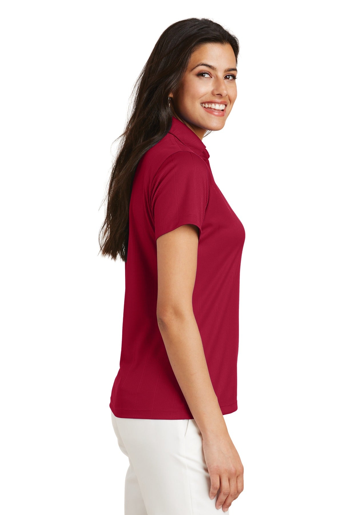 Port Authority Women's Performance Fine Jacquard Polo. L528 - Rich Red - side