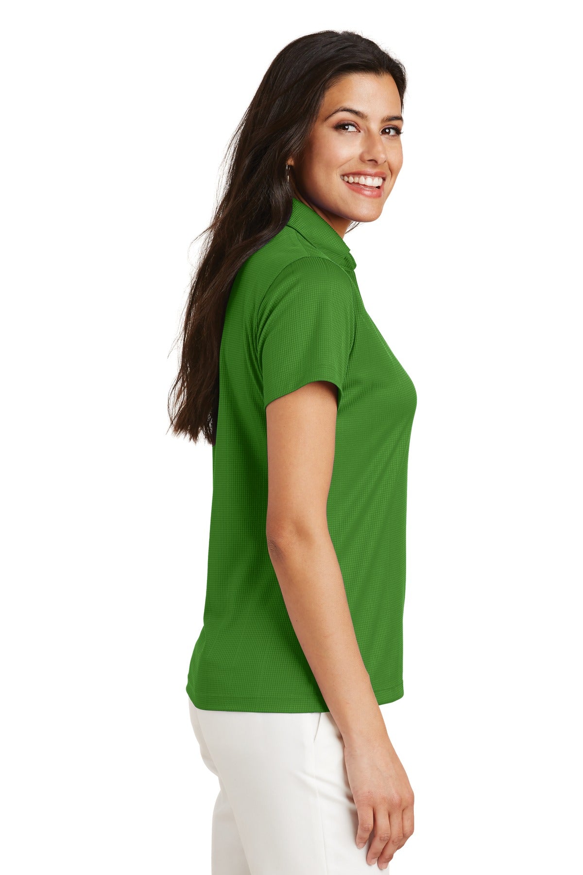 Port Authority Women's Performance Fine Jacquard Polo. L528 - Vine Green - side
