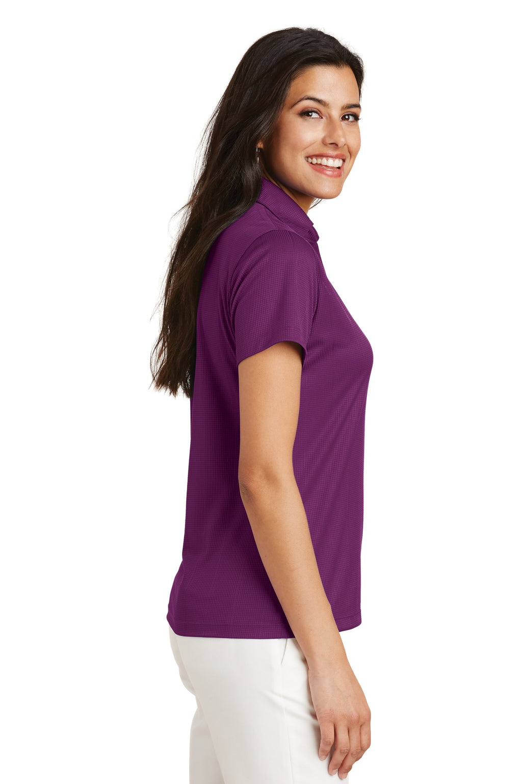 Port Authority Women's Performance Fine Jacquard Polo. L528 - Violet Purple - side