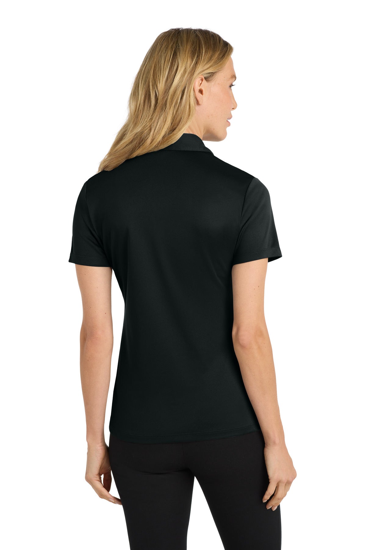 Port Authority Women's Silk Touch Performance Polo. L540 - Black - back