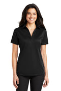 Port Authority Women's Silk Touch Performance Polo. L540 - Black - front