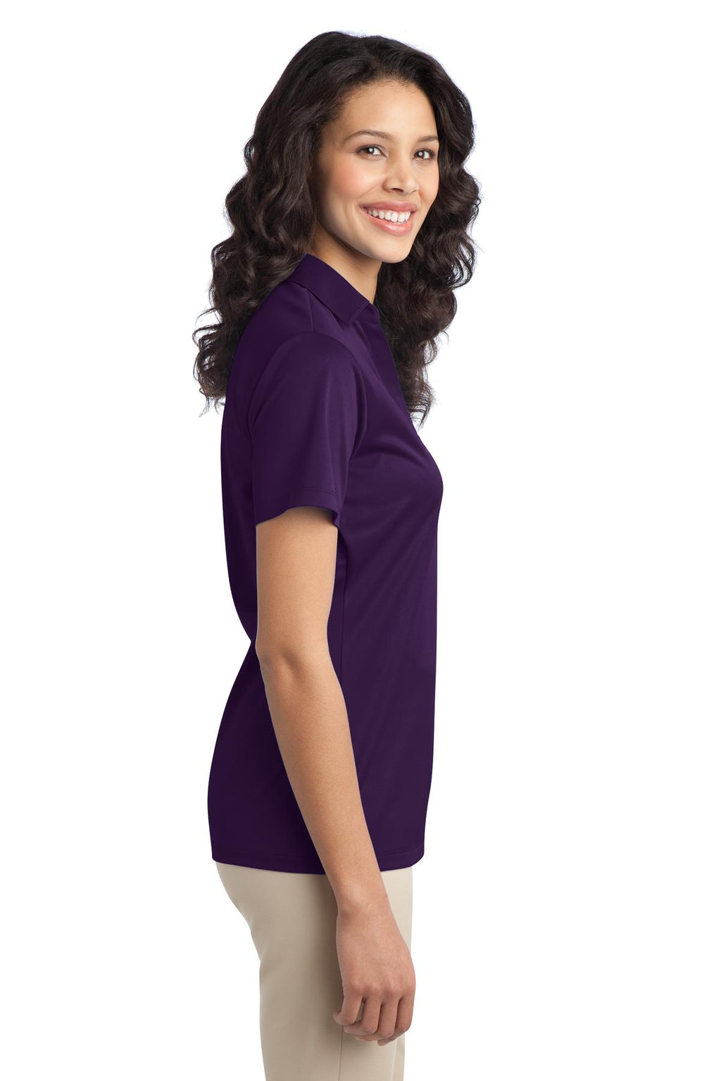 Port Authority Women's Silk Touch Performance Polo. L540 - Bright Purple - side