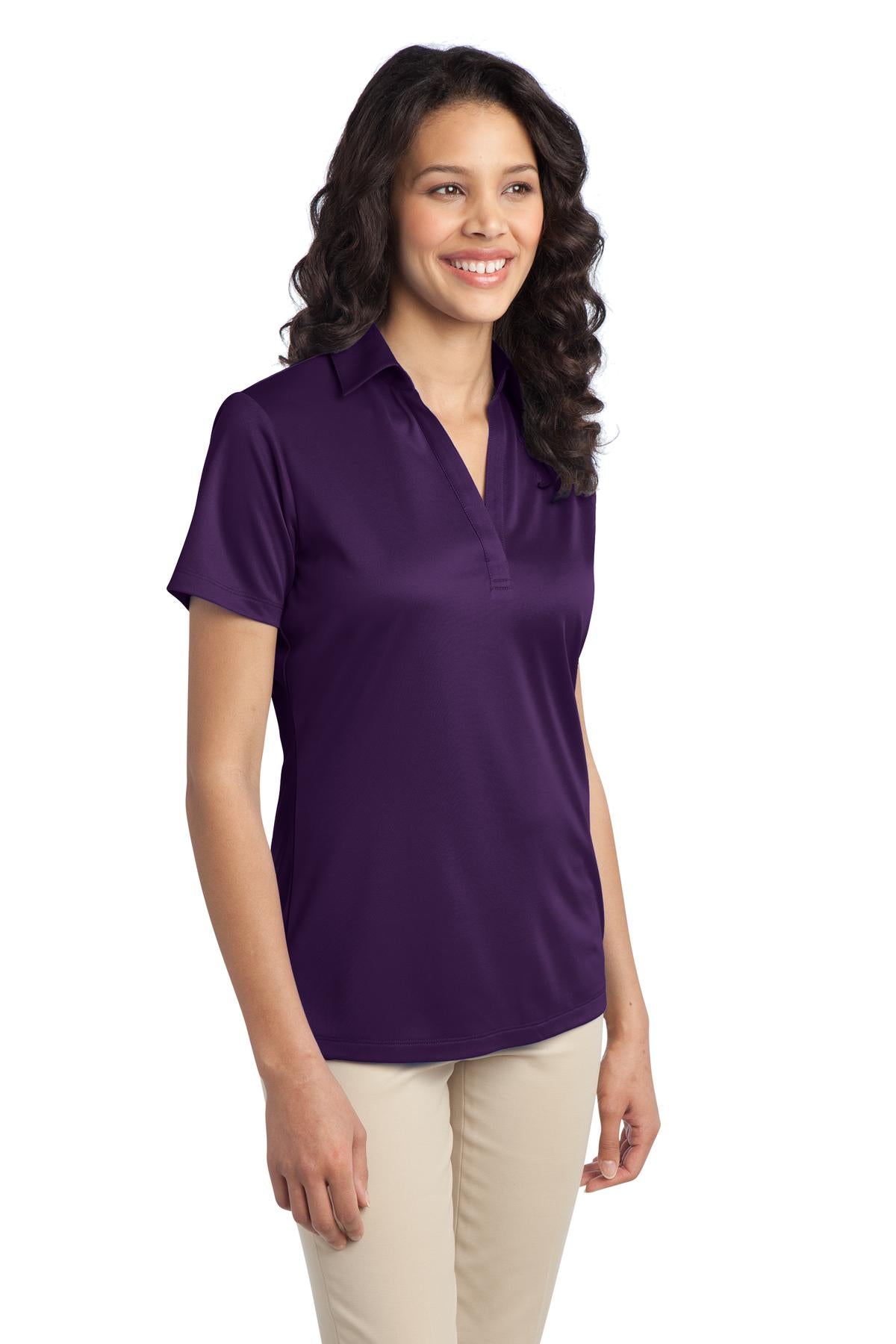 Port Authority Women's Silk Touch Performance Polo. L540 - Bright Purple - three_q