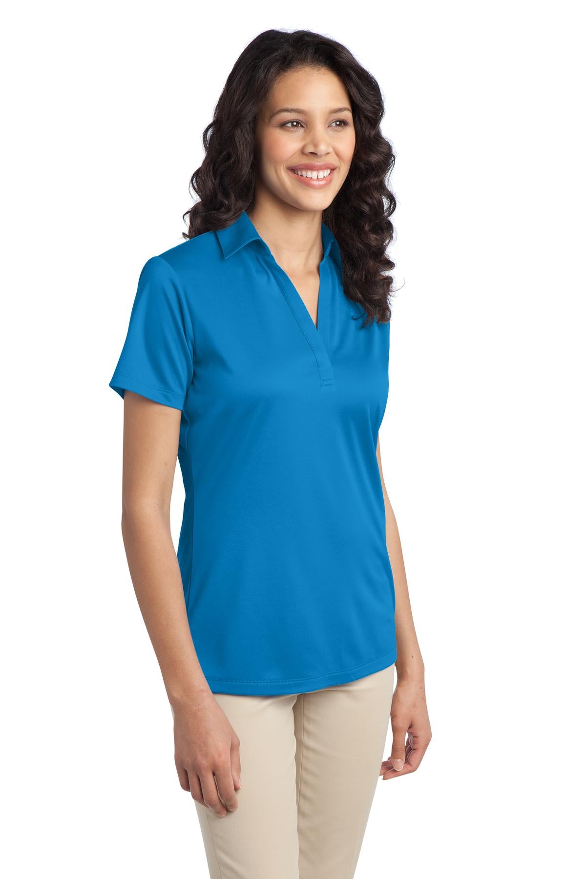 Port Authority Women's Silk Touch Performance Polo. L540 - Brilliant Blue - three_q