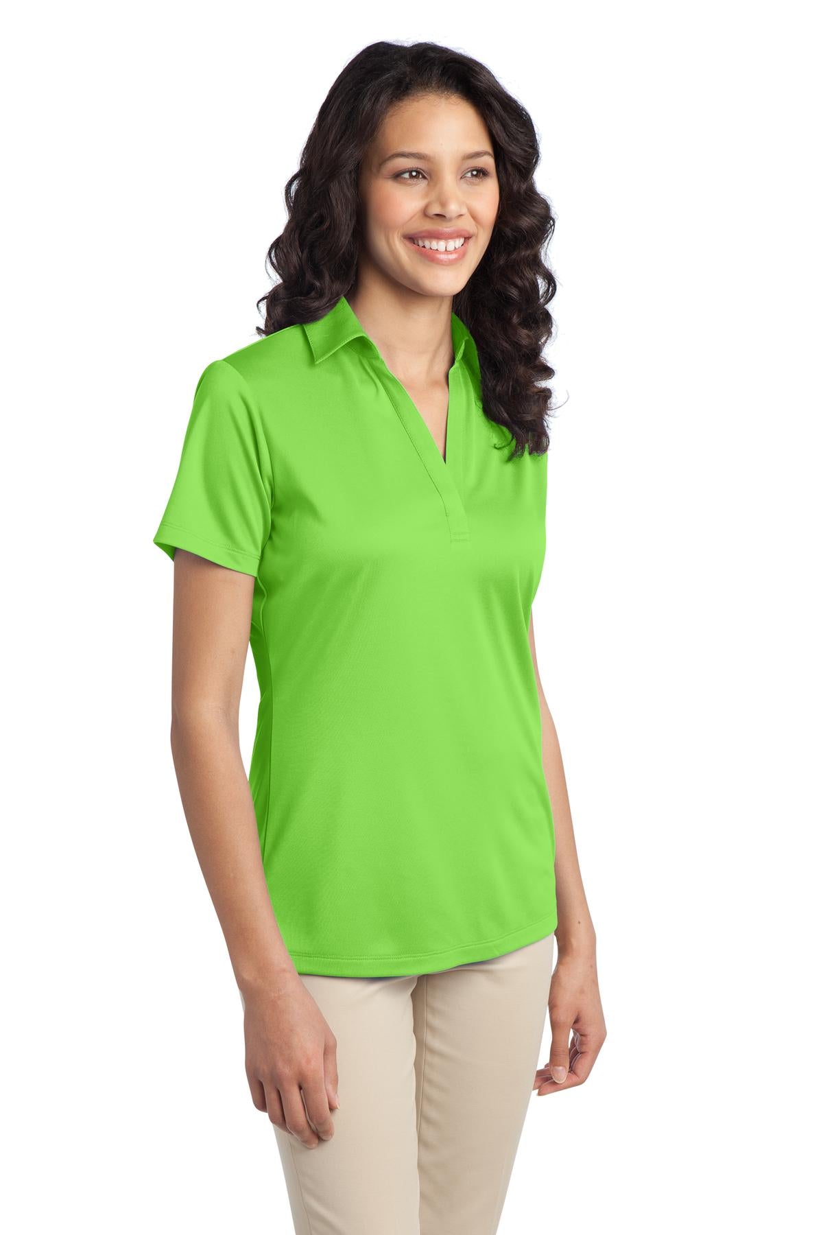 Port Authority Women's Silk Touch Performance Polo. L540 - Lime - three_q