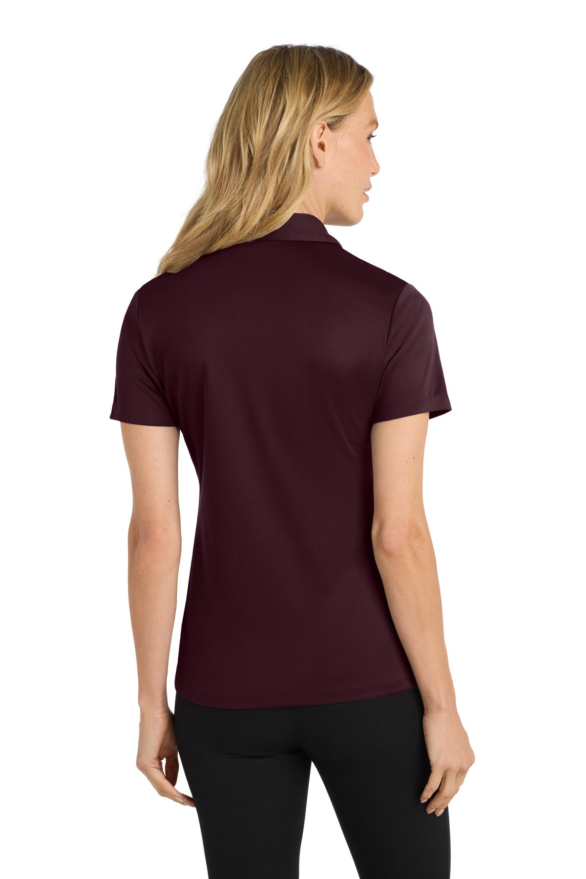 Port Authority Women's Silk Touch Performance Polo. L540 - Maroon - back