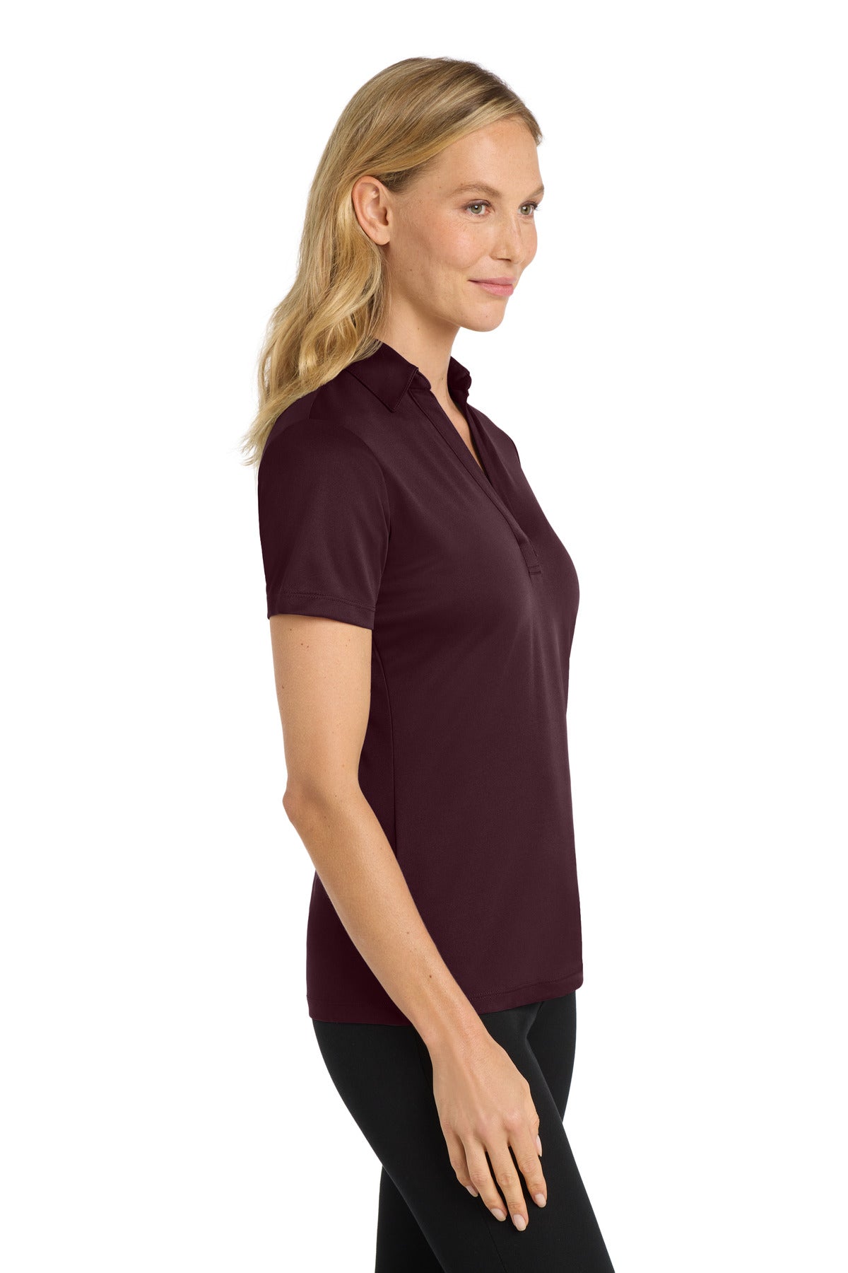 Port Authority Women's Silk Touch Performance Polo. L540 - Maroon - side