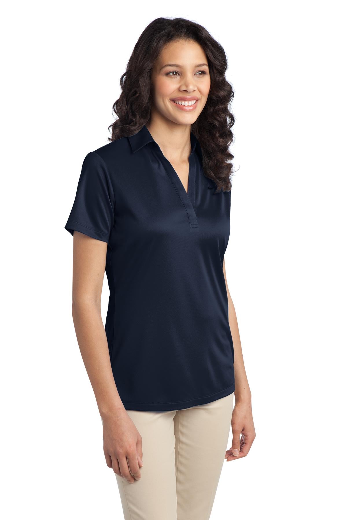 Port Authority Women's Silk Touch Performance Polo. L540 - Navy - three_q