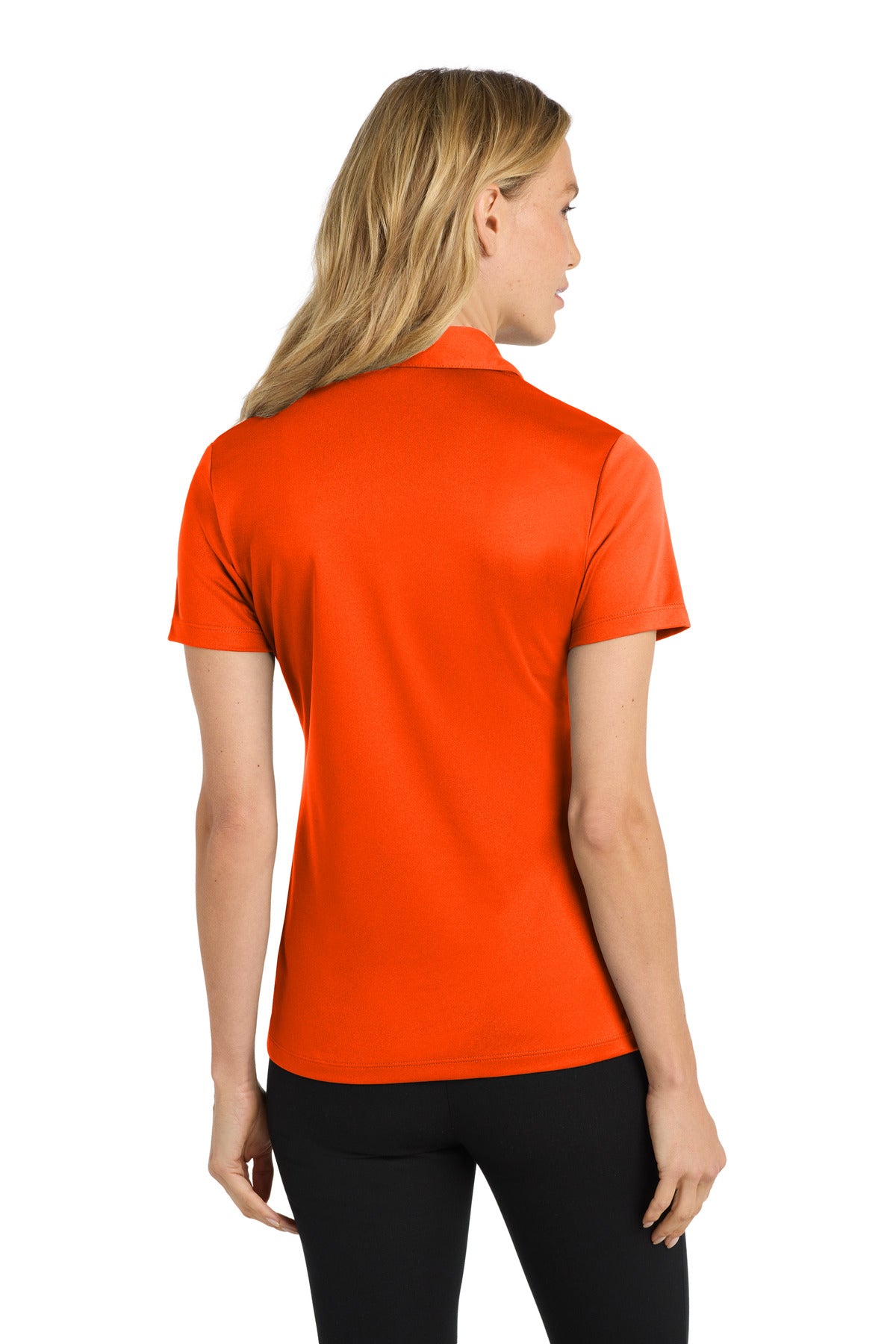 Port Authority Women's Silk Touch Performance Polo. L540 - Neon Orange - back