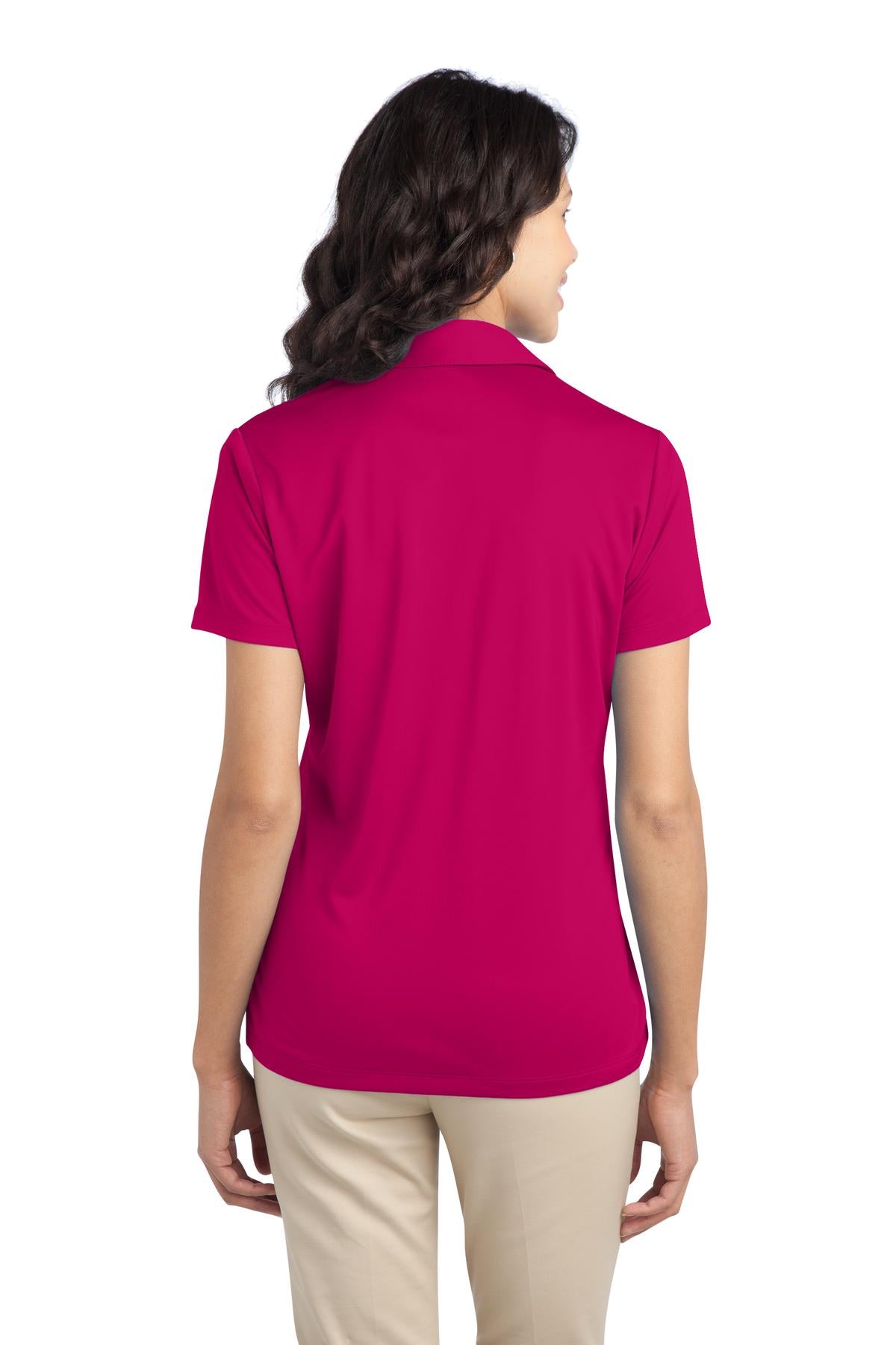 Port Authority Women's Silk Touch Performance Polo. L540 - Pink Raspberry - back