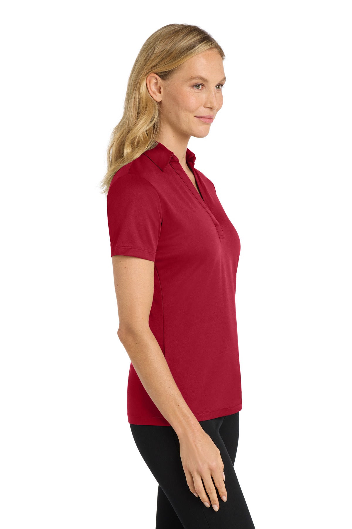 Port Authority Women's Silk Touch Performance Polo. L540 - Red - side