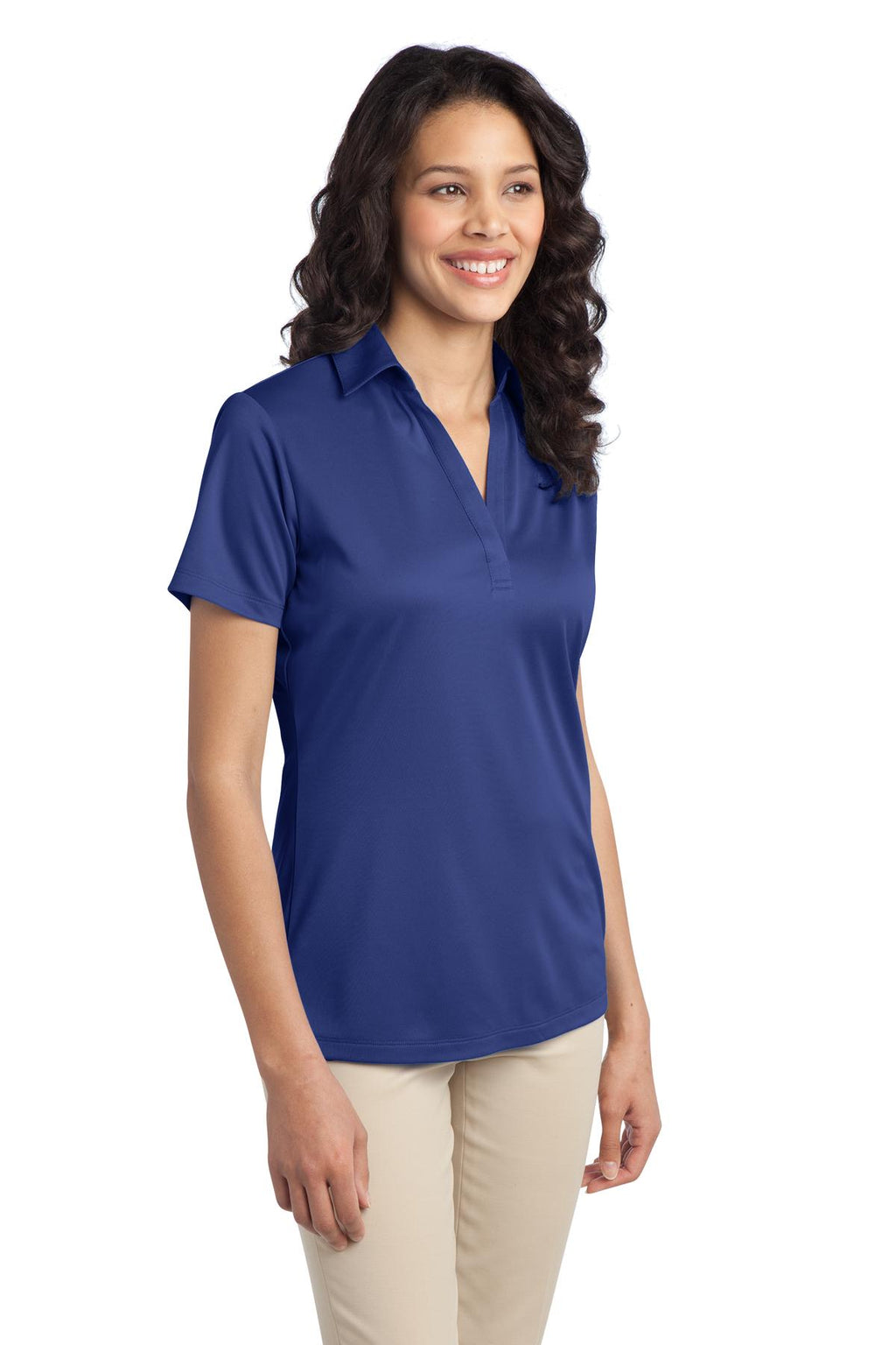 Port Authority Women's Silk Touch Performance Polo. L540 - Royal - three_q