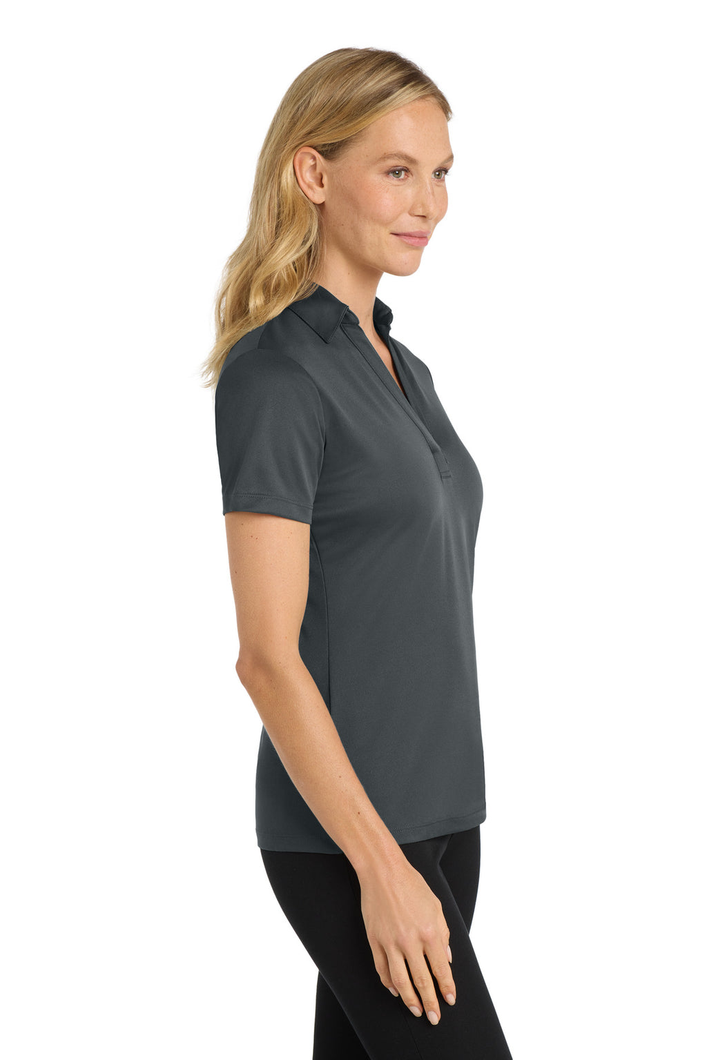 Port Authority Women's Silk Touch Performance Polo. L540 - Steel Grey - side