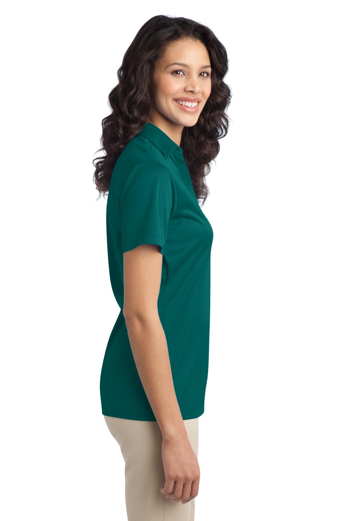 Port Authority Women's Silk Touch Performance Polo. L540 - Teal Green - side